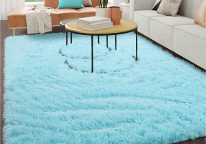 Light Blue Fluffy Rug Kicmor Light Blue Fluffy area Rugs for Bedroom,5×8 Feet,fuzzy Rug for Living Room,shaggy Carpets for Boys Girls Room Decor,furry Rugs for Kids …