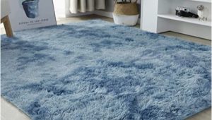 Light Blue Fluffy Rug Wayao Rug Living Room 60 X 160 Cm Fur Rug Shaggy Fluffy Plain Dark Blue