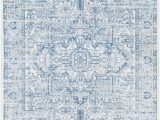 Light Blue Geometric Rug Micro Patterns Make Up One Larger yet Delicate Motif On This
