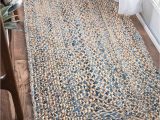 Light Blue Jute Rug Nuloom Handmade Braided Denim Rag Cotton and Jute Blend area