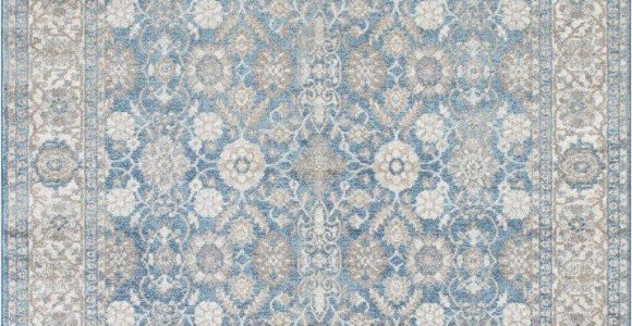 Light Blue Persian Rug Silver ash Gray Ivory Light Blue Faded oriental Distressed