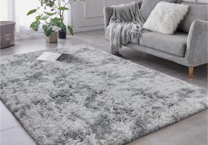 Light Gray Shag area Rug Tabayon Shag area Rug, 4’x6′ Tie-dyed Light Grey Indoor Ultra soft Plush Rugs for Living Room, Non-skid Modern Nursery Faux Fur Rugs for Kids Room …