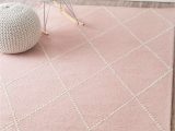 Light Pink area Rug 8×10 Tuscan Dotted Diamond Trellis Nursery Baby Pink Rug