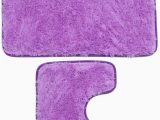 Light Purple Bath Rug Super Absorbent Anti Slip Bath Mat Bathroom Carpet Set