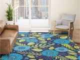 Lime Green and Blue Rug Turquoise Blue, Lime Green, Magenta & Navy Floral Pattern Rug