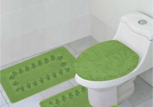 Lime Green Contour Bath Rug 3pc Bathroom Set Rug Contour Mat toilet Lid Cover In Home