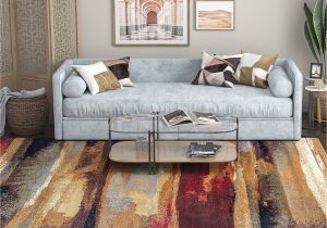 Living Room area Rugs Contemporary Contemporary 9×12 area Rug (8’9” X 12’3”) Abstract Multi-color Living Room Easy to Clean