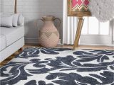 Living Spaces area Rugs 5×7 Victoria Grey Modern Damask Microfiber 5×7 5 3" X 7 3