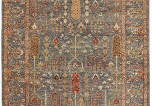 Living Spaces Blue Rug 102×138 Rug Gramoy Hand Knotted Blue Rust