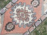 Low Pile Bath Rugs Faded Colors Tribal Medallion 1 6"x2 10" Small Turkish Rug