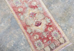 Low Pile Bath Rugs Traditional Amber Color Small Floor Rug Distressed Low Pile