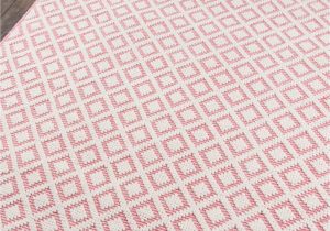 Low Pile Wool area Rug Sintra Pink Cotton Wool High Low Pile area Rug