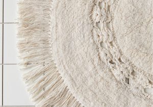 Low Profile Bathroom Rug Raine Crochet Round Bath Mat In 2020