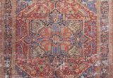 Lucca Red Blue Rug Lucca Lf 09 Red Blue area Rug Magnolia Home by Joanna