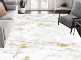 Lux Home Plush area Rug Marble Texture Modern Abstract White Gold area Rugs 3×5 Thick soft Contemporary Rug for Living Room Bedroom Washable Non-shedding Dining Room Carpet …