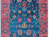 Machine Washable area Rugs 5×7 Mylife Rugs Traditional Vintage Non Slip Machine Washable Printed area Rug Blue Hot Pink 5 X7