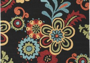 Maples Paisley Floral area Rug Storm area Rug Black Multi Color