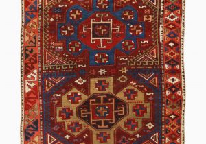 Maroon and Blue Rug Antique Yuruk Traditional Burgundy Red and Blue Wool Rug