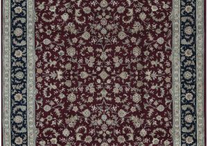 Maroon and Blue Rug oriental Hand Knotted Wool Maroon Navy Blue Ivory area Rug