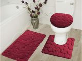 Maroon Bathroom Rug Sets 3 Pc Rock Burgundy High Quality Jacquard Bathroom Bath Rug