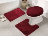 Maroon Bathroom Rug Sets Royalty 3 Piece Bath Rug Set In Burgundy Walmart Com