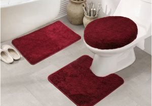 Maroon Bathroom Rug Sets Royalty 3 Piece Bath Rug Set In Burgundy Walmart Com