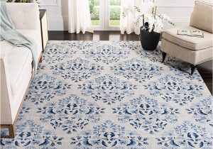 Martha Stewart Blue Rug Martha Stewart by Safavieh Collection 6′ X 9′ Cream/blue Msr2856d Floral Non-shedding Living Room Dining Bedroom area Rug