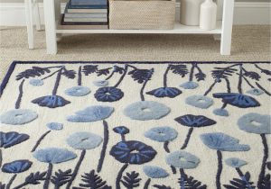 Martha Stewart Blue Rug Martha Stewart Floral Handmade Tufted Wool area Rug In Blue