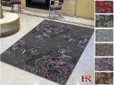 Mauve and Grey area Rugs Handcraft Rugs – Purple/gray/silver/black/abstract area Rug Modern Contemporary Flower-patterned Design
