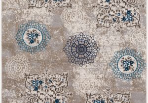 Mcelrath Blue Brown area Rug Kent Distressed Contemporary Taupe Blue area Rug