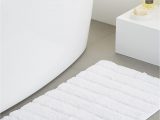 Micro Polyester Bath Rug Autohigh Non Slip Backing Microfiber Shaggy Bathroom Mats 17 X 24 Inches Basic White Bath Rugs