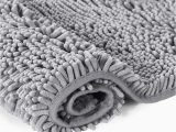 Microfiber Chenille Bath Rug H.versailtex Microfiber Bath Rugs Chenille Floor Mat Ultra soft Washable Bathroom Dry Fast Water Absorbent Bedroom area Rugs Grey, 20 Inches by 32 …
