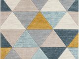 Mid Century Modern area Rugs for Sale Ruby Rita Mid Century Modern Geometric Triangles Blue Mint Ivory area Rug