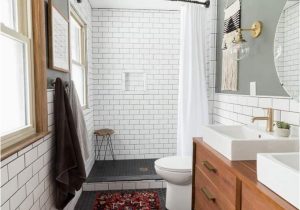 Mid Century Modern Bath Rug Modern Bathroom with Subway Tile Reveal
