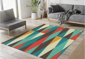 Mid Century Modern Style area Rugs Mid Century Modern area Rug Abstract Brown Teal Burnt – Etsy.de