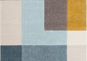 Mid Century Style area Rugs Ruby Constance Mid Century Modern Geometric Squares Gray Gold Mint Blue area Rug