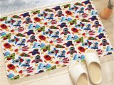 Mildew Resistant Bath Rug Bath Mat, Non-slip Washable Bathroom Rug, 60 X 100 Cm, Spaceship Pattern with Cartoon Art Style, Travel In Cosmos Rice, Drying and Mildew Resistant …