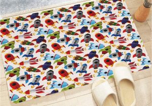 Mildew Resistant Bath Rug Bath Mat, Non-slip Washable Bathroom Rug, 60 X 100 Cm, Spaceship Pattern with Cartoon Art Style, Travel In Cosmos Rice, Drying and Mildew Resistant …