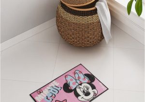 Minnie Mouse Bathroom Rug Spaces Kids Pink Minnie Mouse Print Rectangular Bath Rug
