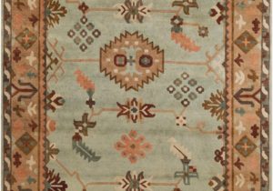 Mint Green and Brown area Rug 9 X 13 Incan Fiesta Beige and Mint Green New Zealand Wool