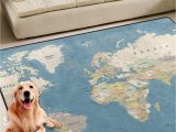Modern area Rugs 4 X 6 World Map area Rugs 4×6 Colorful Modern area Rug for Living Room Bedroom Machine Washable Nursery Rug
