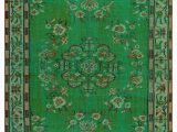 Modern Emerald Green area Rug Green Turkish Vintage area Rug 5 1" X 8 61 In X 96 In