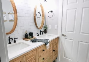 Modern Farmhouse Bathroom Rugs Modern Farmhouse Bathroom Reveal with Boho Vibes
