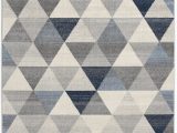 Modern Navy Blue Rug Capodanno Geometric Navy Ivory area Rug