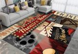 Movie theater themed area Rugs Vintage Cinema Home Movie theater Modern area Rugs soft Floor Mat Non-slip Carpets Indoor Home Decoration for Living Room Bedroom Playing Room Office …