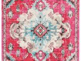 Moyer Indoor Light Blue area Rug Safavieh Madison Collection 5’3″ X 7’6″ Fuchsialight Blue Mad484r Boho Chic Medallion Distressed Non-shedding Living Room Dining Bedroom area Rug