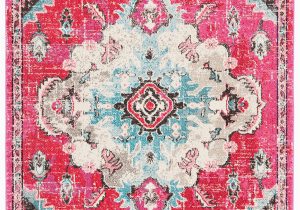 Moyer Indoor Light Blue area Rug Safavieh Madison Collection 5’3″ X 7’6″ Fuchsialight Blue Mad484r Boho Chic Medallion Distressed Non-shedding Living Room Dining Bedroom area Rug