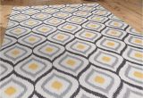 Mustard Yellow and Gray area Rug Modern Moroccan Design Non Slip Non Skid area Rug 5 X 7 5 3" X 7 3" Gray Yellow