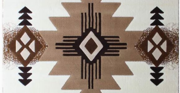 Native American Print area Rugs south West Native American area Rug Design C318 Ivory 8 Feet X 10 Feet