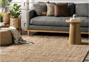 Natural area Rugs Made In Usa Natural Chunky Jute Tasseled area Rug